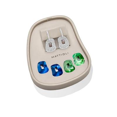 MATTIOLI ORECCHINI PUZZLE PAVE'E DUE COLORI