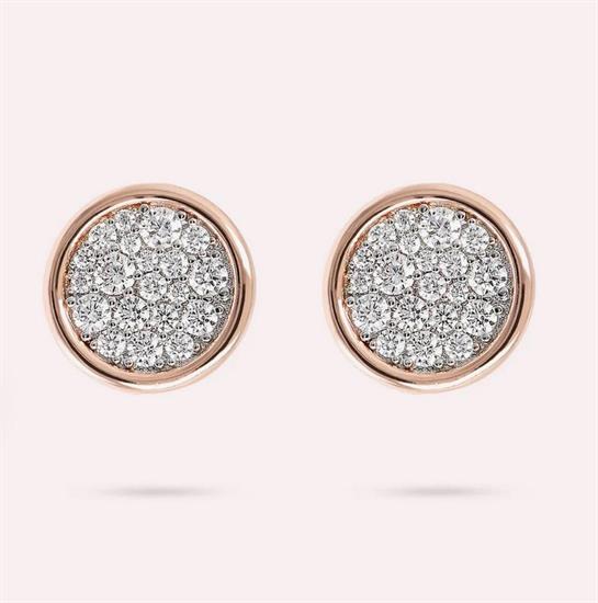 BRONZALLURE ORECCHINI A BOTTONE IN PAVE'