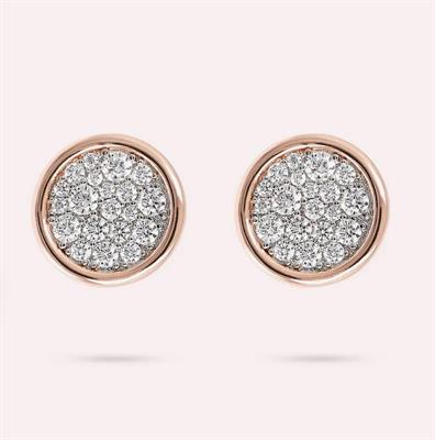 BRONZALLURE ORECCHINI A BOTTONE IN PAVE'