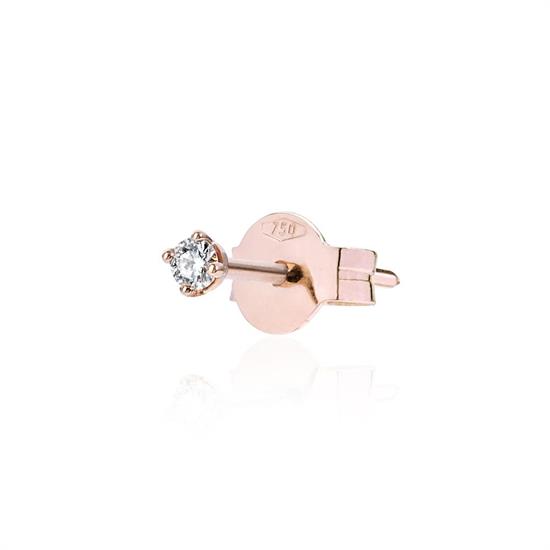 ORECCHINO WHITE SOLITAIRE PIN S