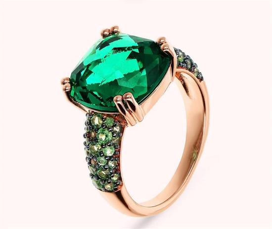 ANELLO COCKTAIL QUADRATO VERDE