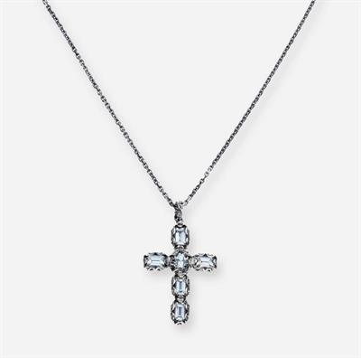 MARIA E LUISA COLLANA CROSS SHINE TOPAZIO AZZURRO