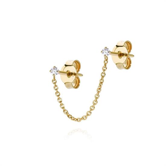 BURATO ORECCHINO TWIN SOLITAIRE YELLOW