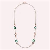 COLLANA LUNGA MAGLIE OVALI E AGATA