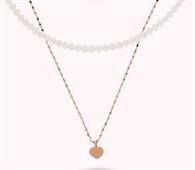 COLLANA MULTIFILO CATENA E PERLE