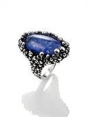 ANELLO PERLAGE CRISTALLO DI ROCCA E SODALITE