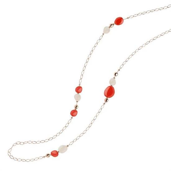 ROSSO PREZIOSO COLLANA LUNGA PLATTE